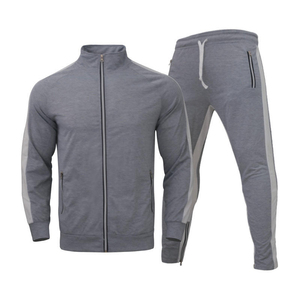 Conjunto deportivo de gimnasio para hombre, sudadera con capucha de algodón y pantalones de chándal con cremallera completa, ropa deportiva con logotipo personalizado - Product Image 6