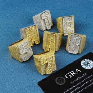 Custom Letter Logo Iced Out Vvs <strong>Moissanite</strong> Hip Hop <strong>Ring</strong> Pass Diamond Test 925 Silver 18K Rose Gold Plated Fine Jewelry <strong>Rings</strong> <strong>Men</strong> - Product Image 4