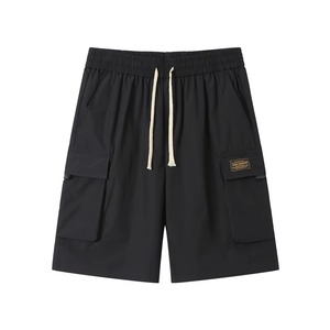 Pantalones Cortos Cargo de Algodón para Hombre, Ligeros, Transpirables, de Color Sólido, con Cordón en la Cintura y Bolsillos con Cremallera, Pantalones Cortos Casuales de Verano - Product Image 3