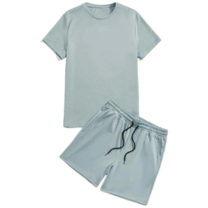 Camiseta extragrande de algodón francés de 300 g/m², camiseta de manga corta y conjunto de pantalones cortos para parejas, para mujer y hombre - Product Image 4