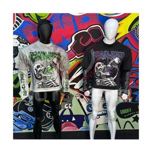 Camiseta de Manga Larga con Estampado DTG Personalizado 2026, Estilo Vintage, Lavado Ácido, Corte Cuadrado, Doble Capa, Tejido Waffle - Product Image 1