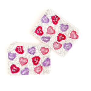 Monedero de algodón hecho a mano con bordado de cuentas y borla, cierre de cremallera, colores variados, por Whimsy Art Craft - Product Image 5