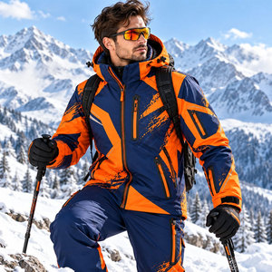 Veste de ski unie pour homme, style urbain, couleur unique, tenue tendance, qualité supérieure, pour snowboard, ski et pluie - Product Image 6