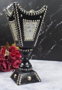 Brûleur à Bakhoor en bois de luxe, brûleur à encens arabe antique doré à vendre, décoration d'intérieur et porte-encens par Ayaans Creations. - Product Image 5