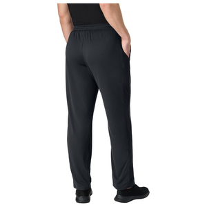 Pantalon de survêtement droit noir pour homme, taille élastique, poches latérales, respirant, décontracté, en toile mi-lourde, écologique, protection UV, boutonné - Product Image 2