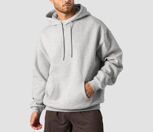 Sweat à capuche surdimensionné personnalisé pour homme en molleton de coton épais, respirant, séchage rapide, avec poche kangourou, teint uni, imprimé numérique - Product Image 1