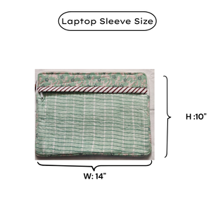 Funda Acolchada para Portátil Hecha a Mano con Estampado Artesanal de Jaipur, de Algodón Suave Clásico, con Cierre y Múltiples Bolsillos, Ligera, Duradera y Lavable - Product Image 6