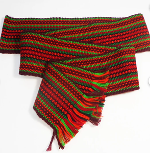 Extra <b>Wide</b> Customized Knitted Wool Sash Ethnic Red Green <b>Belt</b> Colorful Multicolored Ukrainian Waistband Girdle Unisex Slavic - Product Image 1