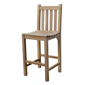 Laguna Teak Commercial Use <b>Bar</b> Set Square <b>Table</b> 4 Slat Back Chairs Outdoor <b>Bar</b> Furniture Scandinavian Modern Design Handmade - Product Image 3