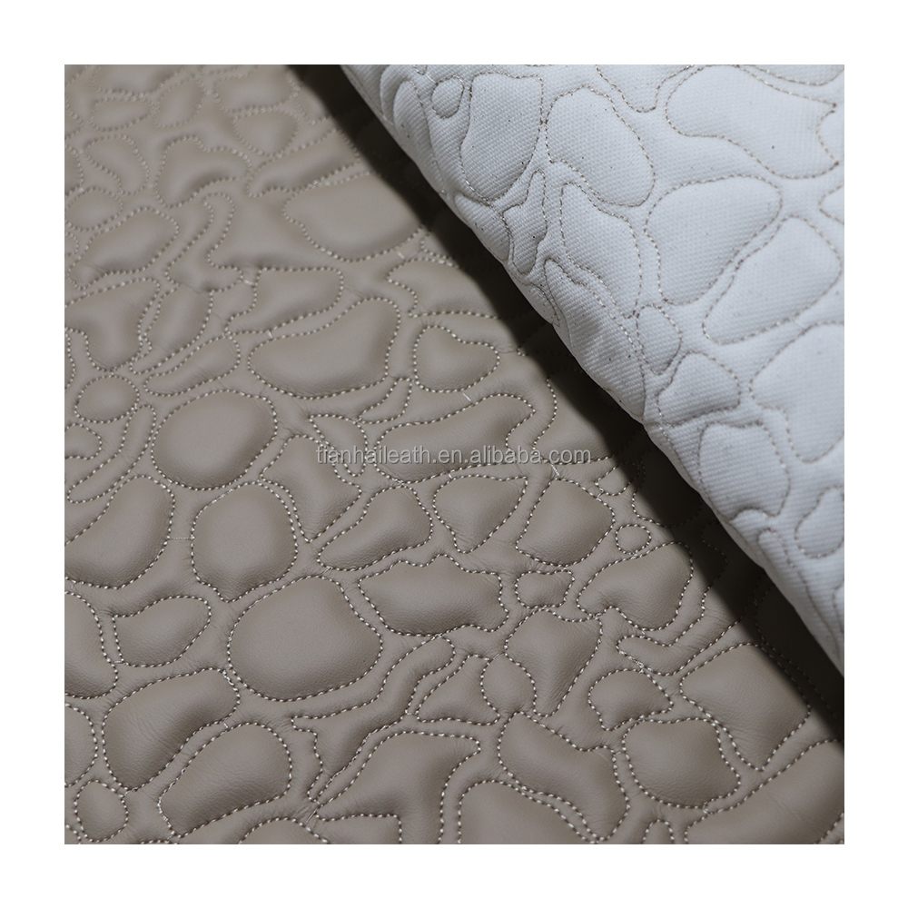 Customize Thickness Leather Car Interior Embroidery Quilted Leather With Foam Sofa Stitch Diamond Stitched Leather Floor