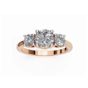 Anillo Triad of Eternity con Diamantes Cultivados en Laboratorio de 1.260 Quilates, 3 Piedras Grandes, Oro Sólido de 9KT, 14KT, 18KT, Oro Amarillo, Rosa y Blanco, Regalo de Joyería - Product Image 1