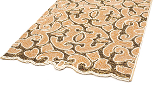 Handmade Cotton <b>Dining</b> <b>Table</b> Cloth With Leaves Design Luxury Christmas Beaded <b>Runner</b> Placemat for Home Weddings Fancy Occasions - Product Image 3