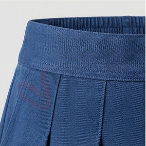 Women's Navy Blue High Waist <b>Pleated</b> A Line Mini <b>Skirt</b> Casual Solid <b>Short</b> Skort - Product Image 4