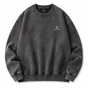เสื้อสเวตเชิ้ตคอกลมทรงปกติสำหรับผู้ชาย WARPRO ผ้าฝ้าย 100% แบบถัก ซักแล้ว ใส่สบาย สีพื้น เหมาะสำหรับฤดูหนาว ระบายอากาศได้ดี - Product Image 1