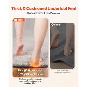 Tappetino Antiscivolo 5 X 7 Piedi con Doppia Superficie in Feltro e Base in Gomma, Protezione per Pavimenti in Legno, Imbottitura per Tappeti - Product Image 3