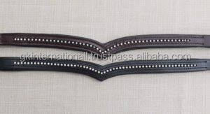 Horse Brow Band-Horse Round Crystal Brow Band Fabricante-Brow Band Crystal Horse English Bridle USA Leather Polo Black - Product Image 3