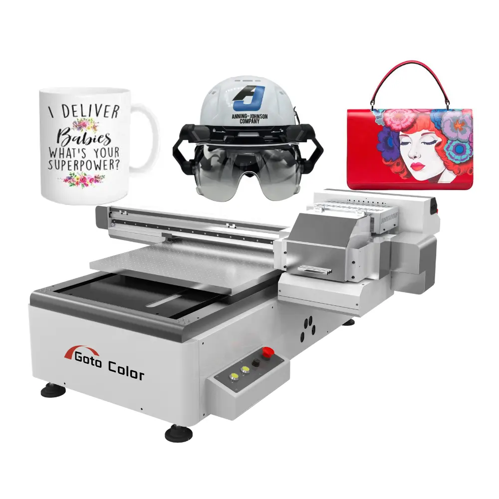 हॉट बिक्री वाणिज्यिक 6090 यूव प्रिंटर इंकजेट फ्लैटड प्रिंटिंग मशीन सस्ते छोटे ए 1 वार्निश ए 1 उव फ्लैट प्रिंटर