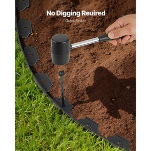 Bordo per Giardino in Plastica 6m x 0,6m, Rotolo Resistente ai Raggi UV con 120 Picchetti, Bordura Paesaggistica Flessibile Senza Scavo per Prato, Resistente ai Raggi UV - Product Image 4