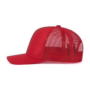 Gorra Trucker Roja de 6 Paneles, Unisex, Casual, de Color Sólido, con Malla, Cierre Trasero Ajustable, Gorra de Béisbol - Product Image 6