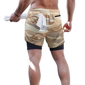Professional Custom Men's Gym Shorts Breathable Quick Dry <b>Polyester</b> Spandex Mid-Length Training Shorts Factory Bulk Your Logo - Product Image 4
