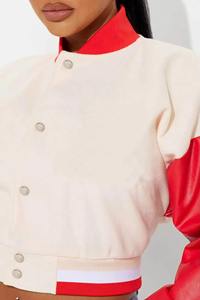 Chaqueta Varsity Personalizada, Ecológica, Resistente al Viento, Estilo Béisbol para Mujer, Chaqueta Universitaria con Letras Bordadas, Servicio OEM, Acolchada e Impermeable - Product Image 3