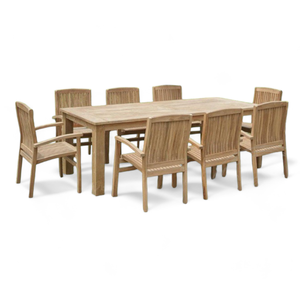 Conjunto de Sofás de Jardín Apilables de Madera de Teca con Diseño Minimalista para Decoración de Muebles de Hogar y Jardín - Product Image 5