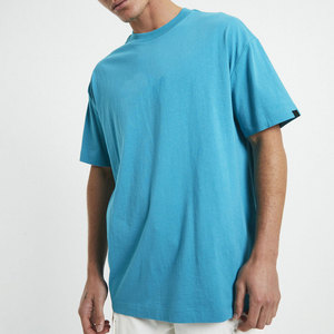 T-shirt cyan premium 100 % coton tricoté épais, style streetwear, directement de l'usine de Sialkot, fabricant mondial de vêtements personnalisés - Product Image 5