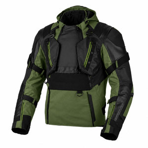 Chaqueta de Motociclista para Hombre, de Cuero y Textil Reforzado, con Protección, Cuello Redondo, para Motociclismo, Turismo, Carreras y Actividades al Aire Libre - Product Image 1