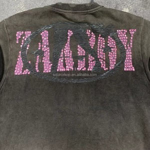 Camiseta Gráfica Oversize Personalizada para Hombre, Estilo Urbano, Alta Calidad, 100% Algodón, Vintage, Lavado Ácido, Corte Cuadrado - Product Image 4