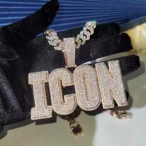 Pendentif Croix Fantaisie avec Serpent Incrusté de Moissanite Rose, Bijoux Fins, Pendentifs et Breloques, Breloque Iced Out, Cadeau pour Lui - Product Image 3