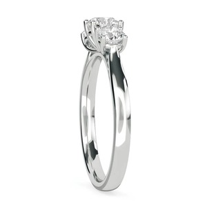 Women's Three Stone Moissanite <b>925</b> <b>Silver</b> <b>Ring</b> Round Brilliant Cut Prong Setting Classic Engagement <b>Ring</b> - Product Image 3
