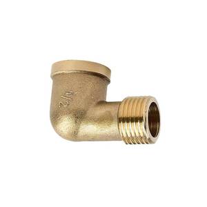 Codo reductor macho de latón OEM al por mayor |   Fundición de Precisión |   Tamaños Personalizados |   Accesorios de Tuberías Industriales para Plomería y Gas - Product Image 1
