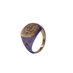 Wedding Wear 925 Sterling Silver Gold Plated Jewelry Emerald Gemstone Women Wear Classic <b>Couple</b> <b>Ring</b> - Product Image 1