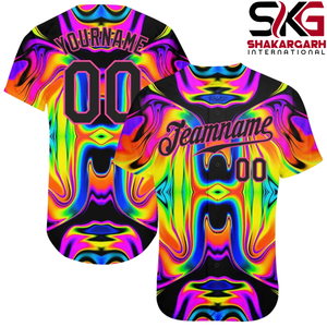 Maillot de baseball hawaïen rose personnalisé, nom et numéro personnalisés, uniforme d'équipe, manches courtes, boutons sur le devant - Product Image 5