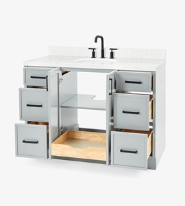 Gabinete de Baño OEM Keziah de 48 Pulgadas, Gabinete con Lavabo Individual, Solo 4 Opciones de Acabado, Directo de Fábrica en Vietnam - Product Image 4