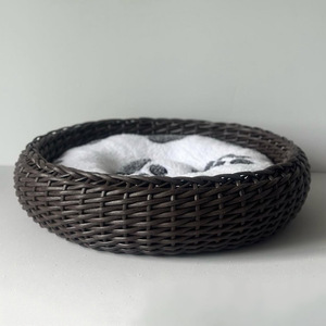 Cama redonda de ratán trenzado a mano para perros, nido para cachorros, oferta especial, camas para gatos, muebles para mascotas de alta calidad - Product Image 3