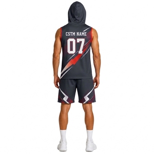 High Performance 7 on 7 Sleeveless Hoodie Jersey and Athletic Shorts Custom Sports Uniform - Product Image 2