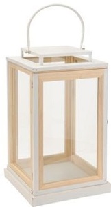 Lanterne en bois et métal moderne faite à la main avec finition en bois naturel, lanternes à bougies en métal pour la décoration extérieure de la maison, personnalisables - Product Image 3