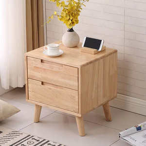 Table de chevet moderne en bois massif avec un seul tiroir - Organisateur de rangement durable et écologique pour chambre, salon, appartement et hôtel - Product Image 3