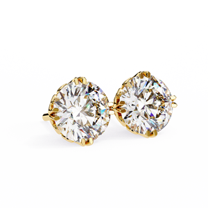 Unique <b>Tops</b> Round Cut E VS 1ct Each Lab Grown Diamond 14K Gold IGI Certified <b>Earring</b> <b>Tops</b> for Gift Party & Anniversary - Product Image 1