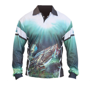 เสื้อโปโลแขนยาวสำหรับผู้ชาย ลายพิมพ์ซับลิเมชั่น ป้องกันรังสียูวี UPF 50 ผลิตจากโพลีเอสเตอร์ เหมาะสำหรับกิจกรรมกลางแจ้ง - Product Image 3
