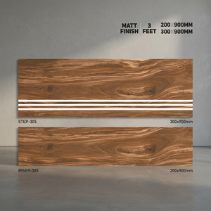 Marque Vistaar 10mm d'épaisseur 300x900mm marche et contremarche 200x900mm prévoir des carreaux d'escalier en porcelaine Matt GVT escaliers cas - Product Image 6