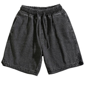 Pantalones Cortos de Lona de Poliéster y Algodón Personalizados para Hombre, Estilo Vintage, Lavado Ácido, Secado Rápido, Cierre con Cordón, para Entrenamiento - Product Image 1
