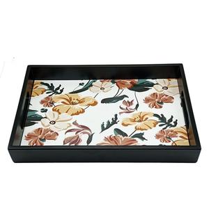 Nueva Bandeja de Madera con Estampado Floral Otoñal, Bandeja Decorativa Rectangular de Acabado Oscuro de Lujo para Pedidos al por Mayor - Product Image 6