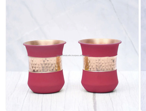 Verres à boire en métal gravés à la main, accessoires de vaisselle, vaisselle de table pour hôtel et maison, verres en cuivre pur - Product Image 3