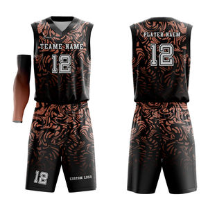 Ensembles d'uniformes de basketball personnalisés imprimés par sublimation, respirants, anti-humidité, séchage rapide - 100% polyester sans manches - Product Image 2