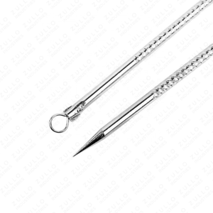 Extracteur de points noirs et d'acné en acier inoxydable de 12 cm, outil professionnel pour éliminer les comédons et nettoyer les pores du visage - Product Image 4