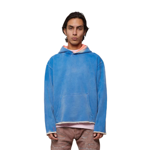 New Latest Style Custom Made Loose Fit Men Acid Wash Hoodies Fashionable Open Bottom Solid Color Unisex Size Men Wash Hoodie - Product Image 1