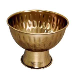 Bol décoratif en métal martelé doré moderne, bassin à fruits en acier inoxydable plaqué or de qualité supérieure pour la maison et l'hôtel - Product Image 5