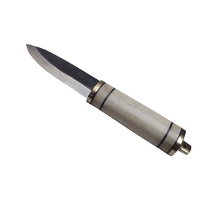 มีด GOTLAND VIKING KNIFE คุณภาพสูง ผลิตจากเหล็กกล้าคาร์บอนสูง เหมาะสำหรับตั้งแคมป์และล่าสัตว์ ด้ามจับทำจากกระดูก พร้อมปลอกมีดหนังและปลอกเหล็กทองเหลือง - Product Image 3